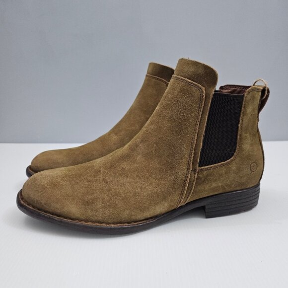 Born Shoes - Born Laney Chelsea Ankle Bootie Women 9.5 Rust Brown Suede Distressed Rustic NEW